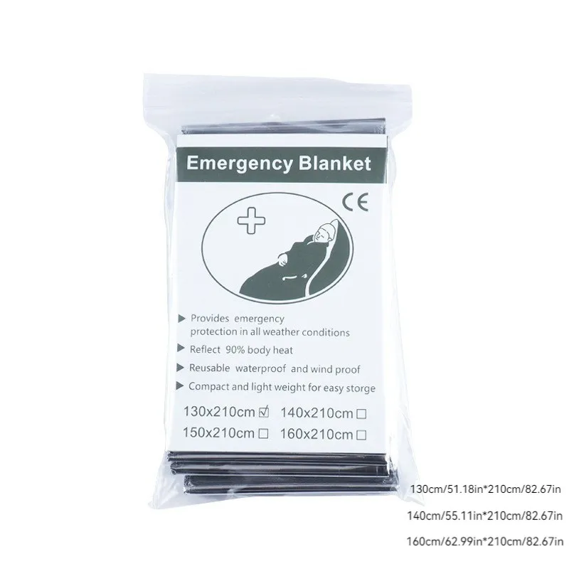 بطانية طوارئ خارجية عازلة محمولة مقاومة للبرد من رقائق الألومنيوم عاكسة لحقل تسلق الجبال والإسعافات الأولية #6