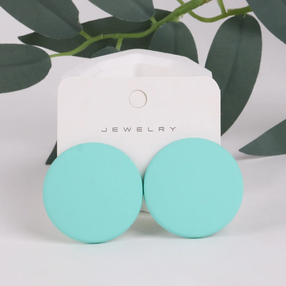 New Trend Round Spray Paint Earrings Earrings Simple Fashion Acrylic Personality Candy Color Earrings for Women