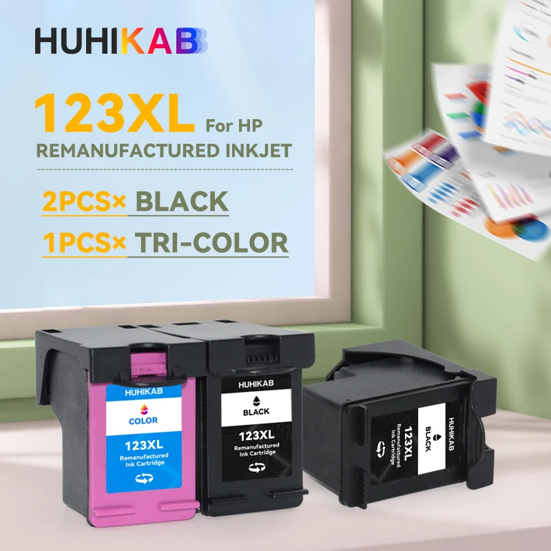Заправленный картридж HUHIKAB для HP123 123XL для принтера HP Deskjet 1110 1111 1112 2133 2134 3630 3632 3637 3638 Заправленный картридж HUHIKAB для HP123 123XL для принтера HP Deskjet 1110 1111 1112 2133 2134 3630 3632 3637 3638