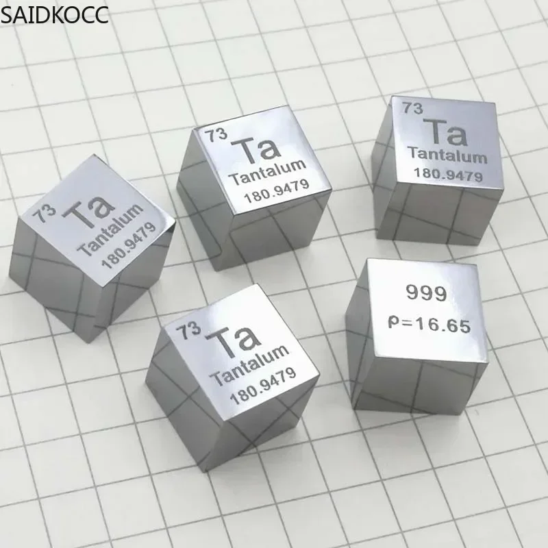 SAIDKOCC 10 Tantalum Ta Cubic Periodic Table Cube 99.9% Pure Tantalum Cubic Metal Gift Rare Metal Tantalum Element Block Sample