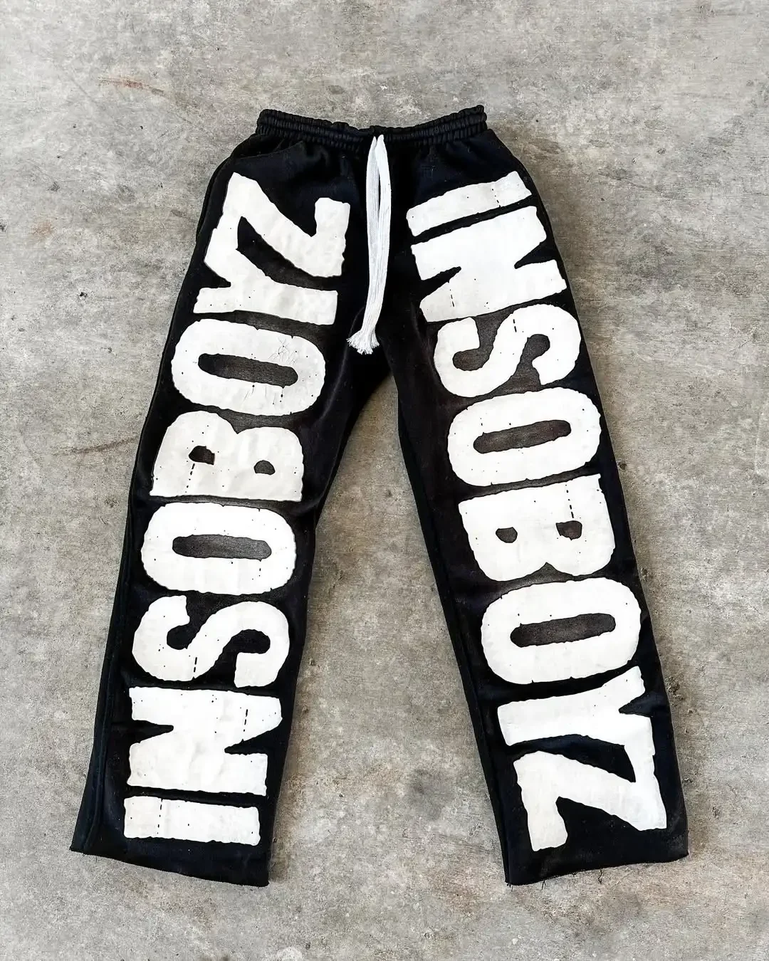 Fashion design letter print embroidery loose sweatpants men's y2k high street Harajuku goth casual daily jogging retro trousers