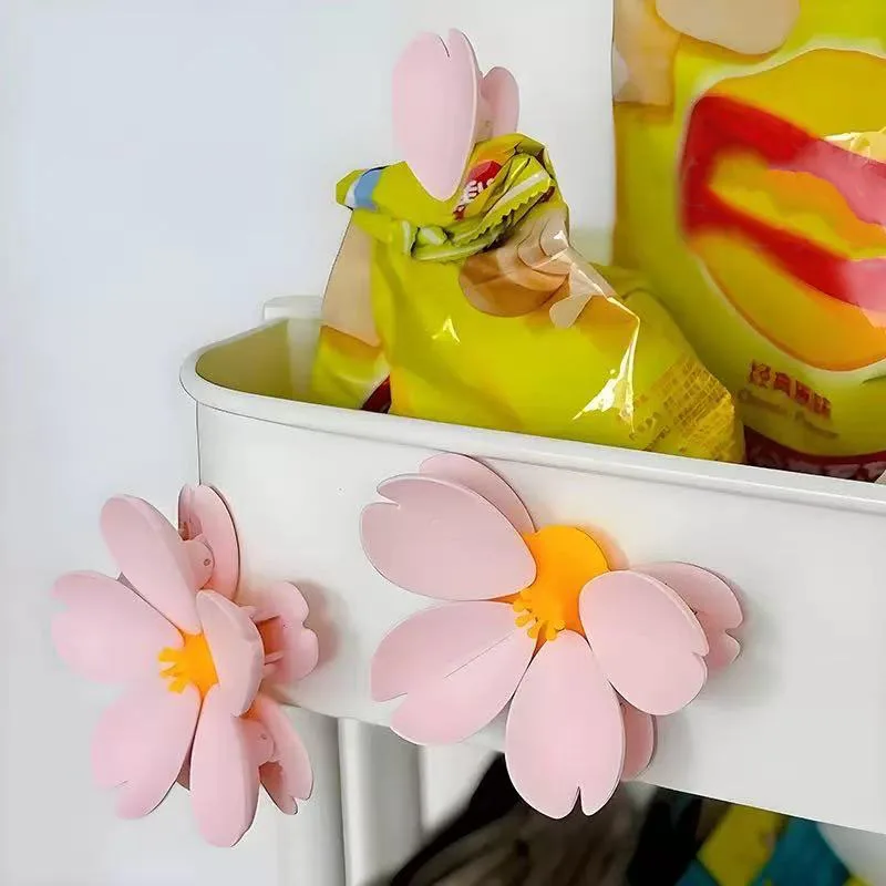 Cherry Blossom Sealing Clip Refrigerator Poster Petal Magnetic Sealing Clip Creative Food Sealing Clip