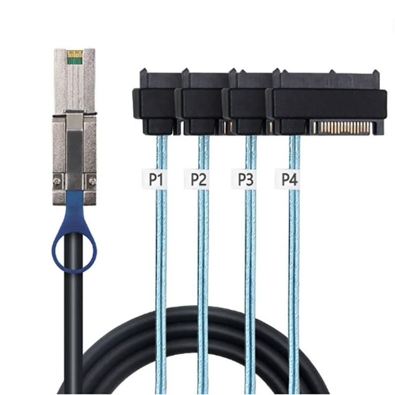 0.5m 1m High-Speed 3.0Mini SAS 26P SFF 8088 to 4 8482 29+15Pin All-in-one Line Card SAS Hard Disk Data Cable