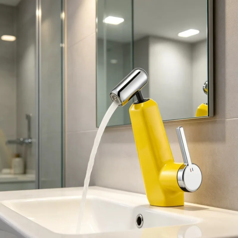 New Bathrom Basin Faucet Hot and Cold Brass Lavatory Pull Out Sink Faucet Vessel Taps Brass Single Lever Rotation Sink Mixer