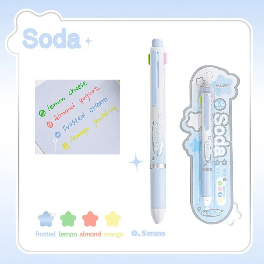 

Multifunctional Four in One Ballpoint Pen 0.5mm Lead Core Fine Flash Four-colors Gravity Pen Pencil Stationery