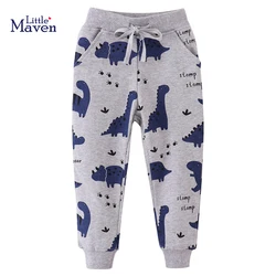 Little maven 2024 Autumn Spring Pants Dinosaurs Toddler Baby Boys Trousers Kids Clothes Sweatpants Children Casual Pants Cotton