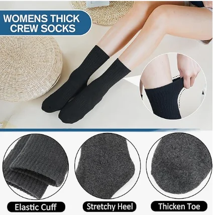 Kaus kaki wol tebal di musim dingin, kaus kaki hangat di musim gugur dan musim dingin, kaus kaki tabung tengah luar ruangan dewasa yang lembut dan nyaman