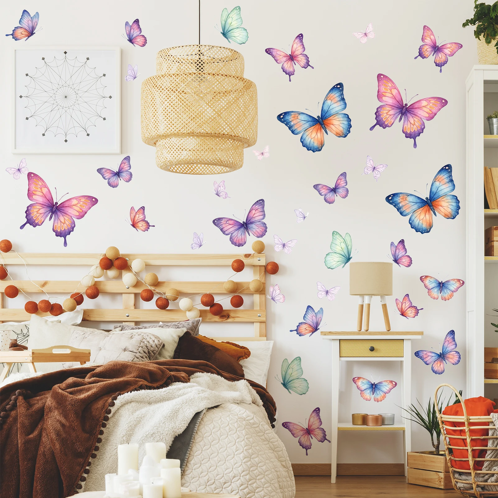 Exquisite Colorful Butterfly DIY Home Decoration Butterfly Wall Stickers, Self-Adhesive, Suitable for Decorating Living Room, Room, Refrigerator