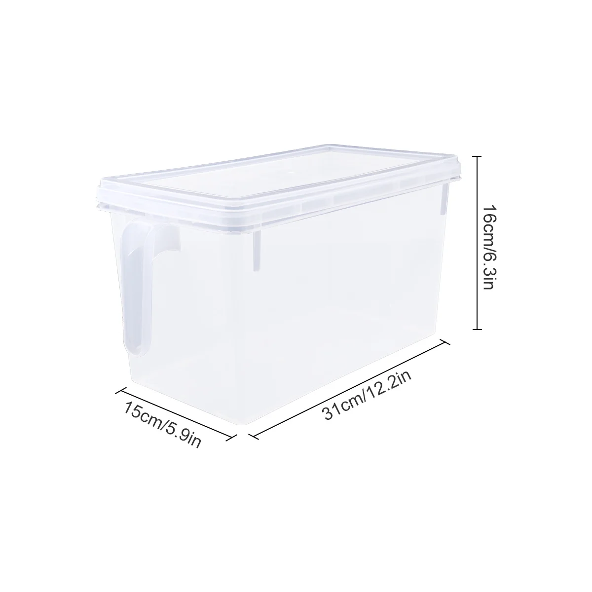 2 قطعة صندوق منظم للثلاجة صندوق تخزين بلاستيكي شفاف سعة كبيرة محمول مقبض حاوية طعام للفواكه