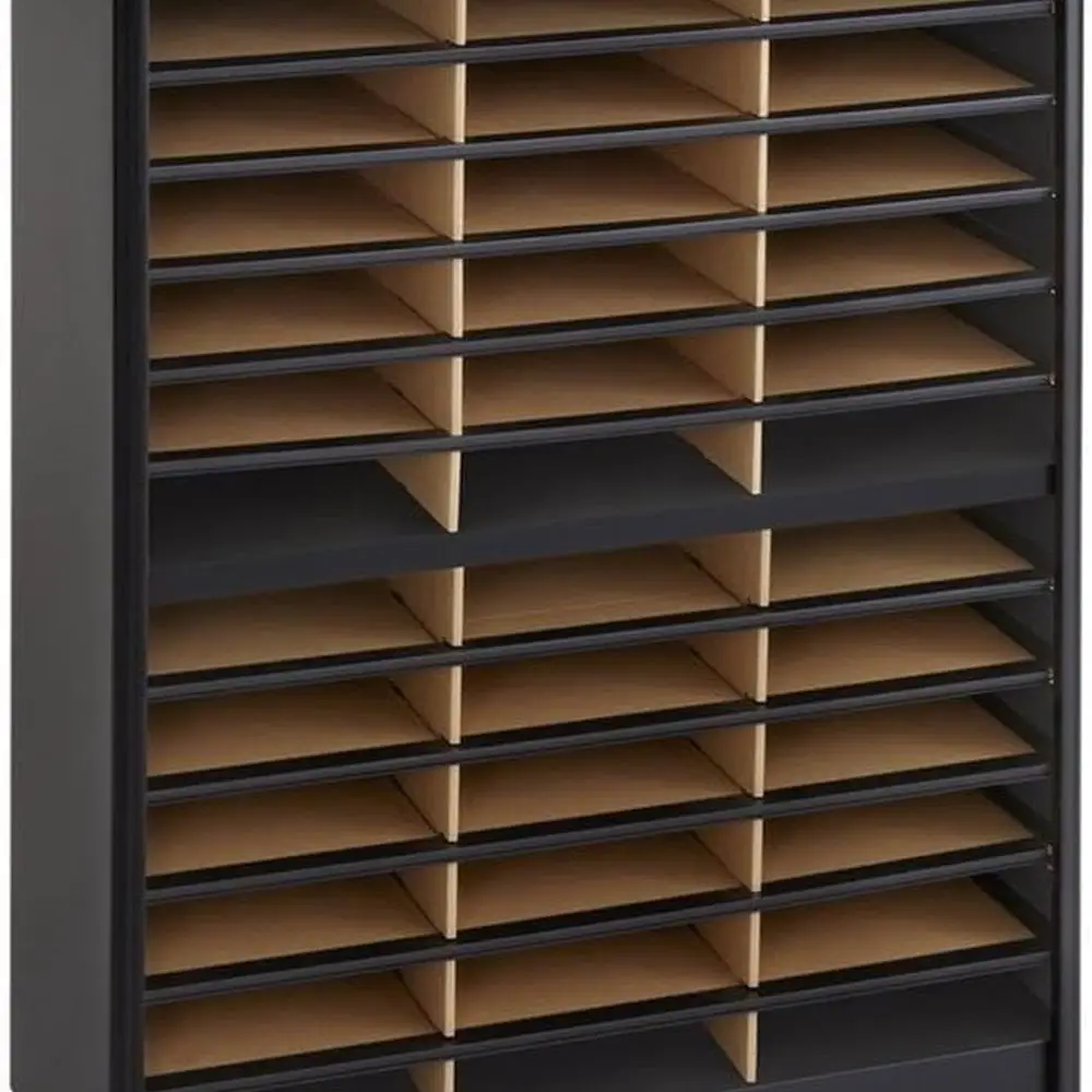 

Black 36-Section Metal Flat File Organizer