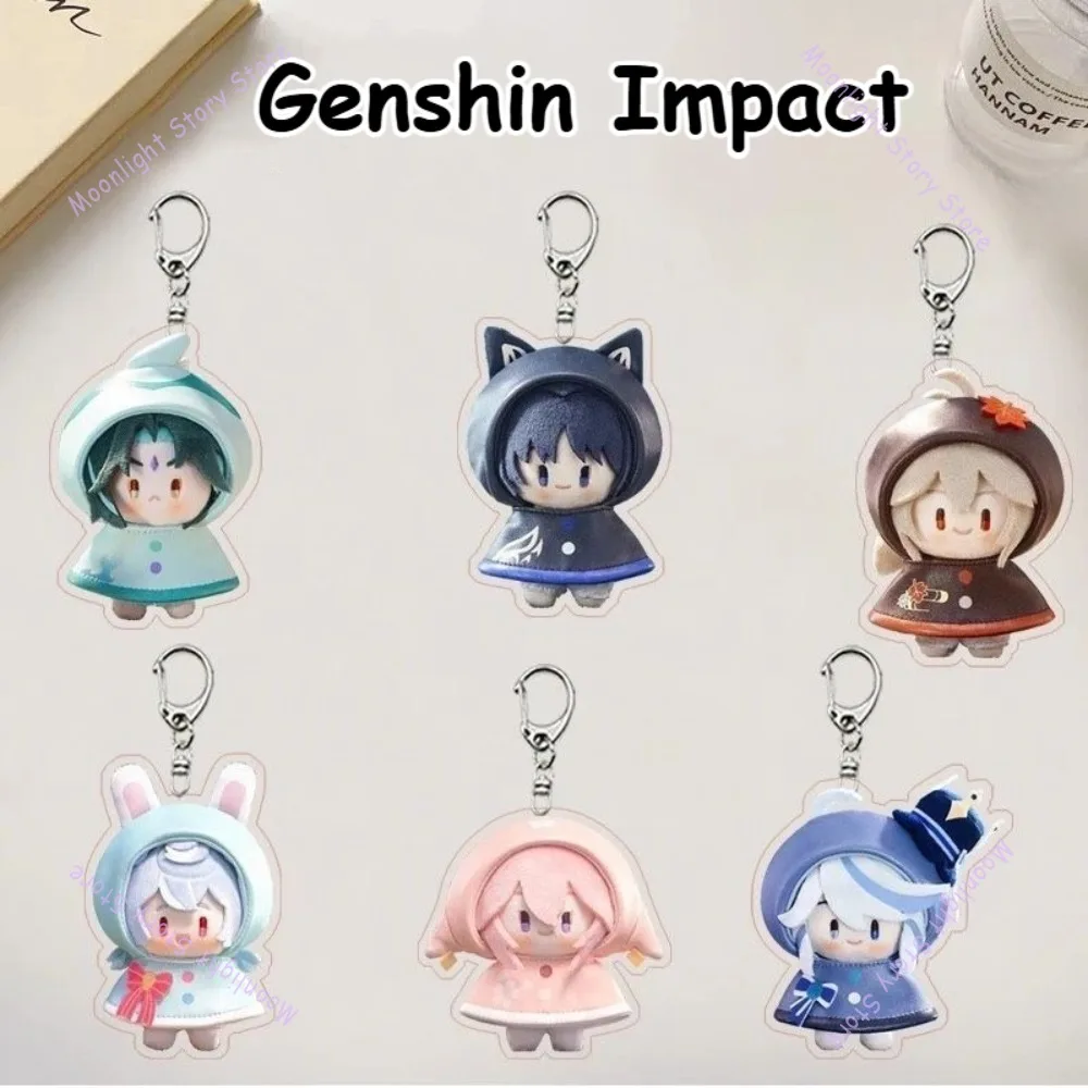 جينشين تأثير المحيطة الجنود شياو وان يي فو نينا سلسلة مفاتيح مصنوعة من الأكريليك حقيبة ظهر الطالب الكرتون اكسسوارات الديكور قلادة