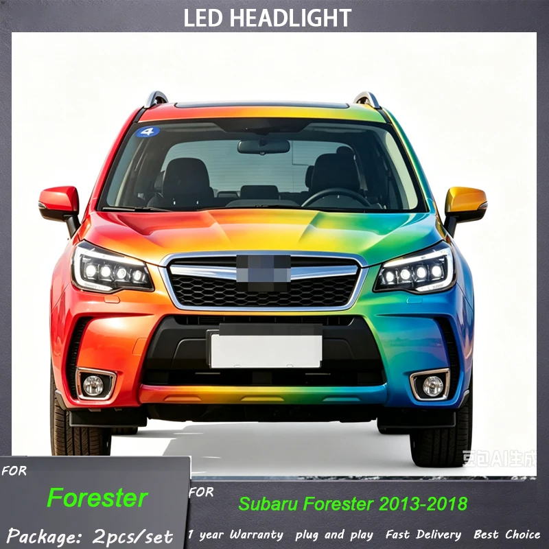 Car HeadLights For Subaru Forester LED Headlights 2013-2018 LED Projetor Headlamp Daytime Running Light Automotive Accessories