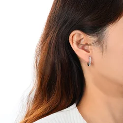 925 Sterling Silver New High-level Sense of Earrings Zircon Hollow Geometric Earrings for Women Simple Fashion Compact Earrings