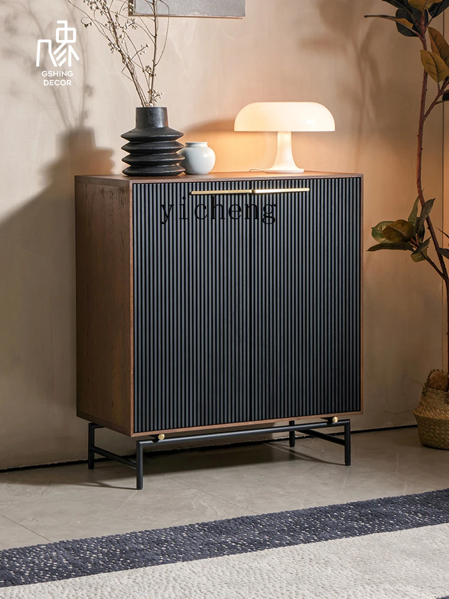 

Retro Solid Wood Sideboard Home Hallway Storage Sofa Side Cabinet Modern Minimalist Tea Cabinet