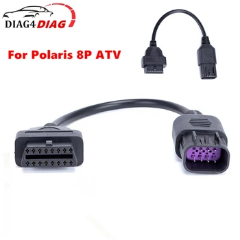 Nowy kabel połączeniowy motocykla OBD2 na 8-pinowy adapter diagnostyczny dla Polaris 8pin RZR/Ranger/General/Sportsman/ACE/Slingshot