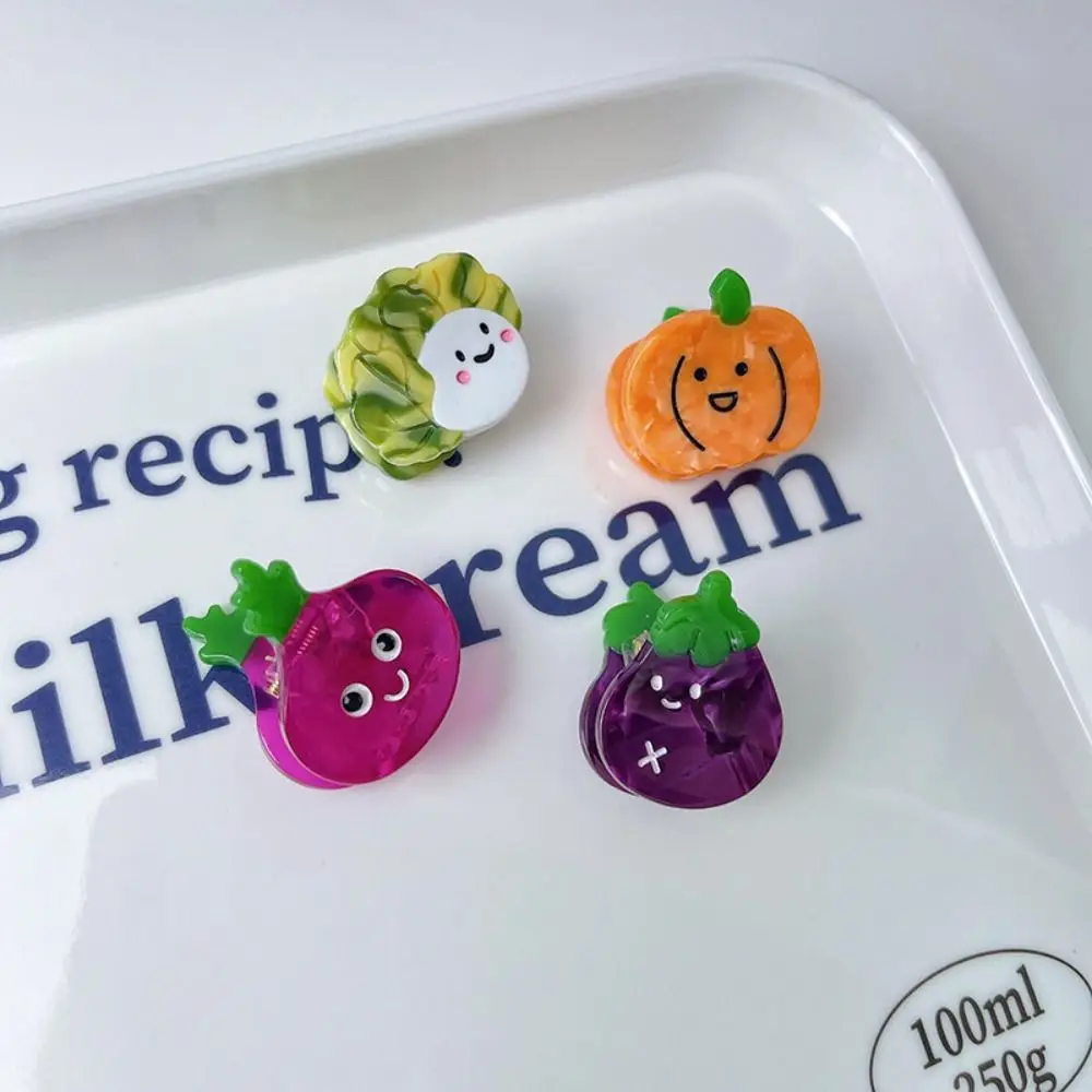 

Cartoon Acetate Simulation Fruit Hair Clip Small Grab Clip Vegetable Series Mini Hair Claw Barrette Geometry Small Hairpin