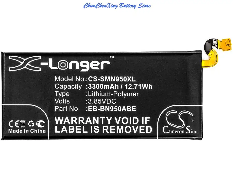 

Аккумулятор 3300 мАч EB-BN950ABE для Samsung Galaxy Note 8, SM-N9500, N9508, N950D, N950F, N950FD, N950J, N950N, N950U, N950W,