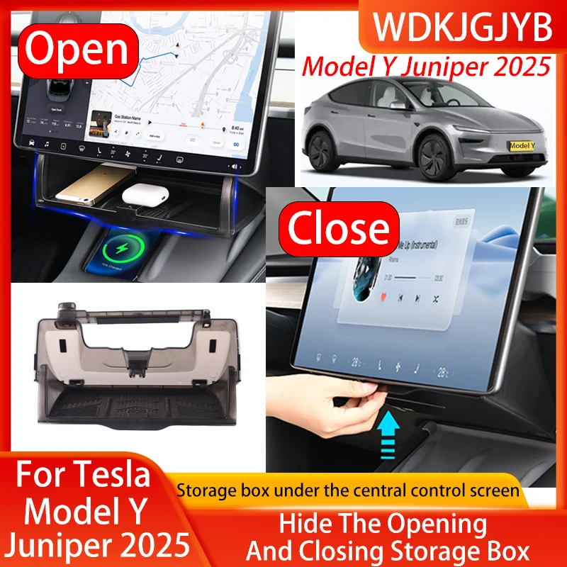 

For Tesla Model 3 Highland2024/Y Juniper 2025 Interior Accessories Central Control Screen Privacy Storage Box Storage Accessorie