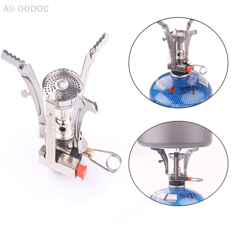 

Outdoor Gas Stove Camping Burner Portable Mini Titanium Stove Survival Furnace