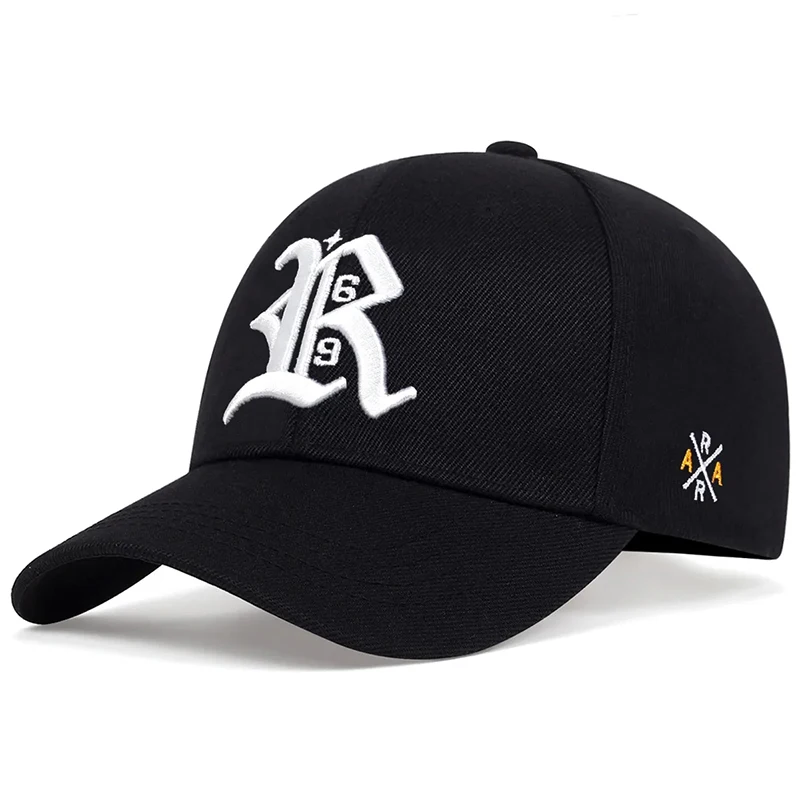 Unisex R litera Side AR haft Snapback czapki baseballowe wiosna i jesień na zewnątrz regulowany czapki na co dzień kapelusz przeciwsłoneczny