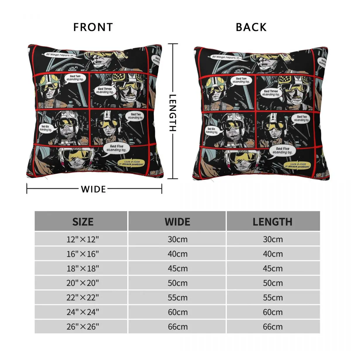 Red Five Standing By Square Pillowcase Polyester Linen Velvet Printed Zip Decorative Pillow Case Sofa Cushion Cover