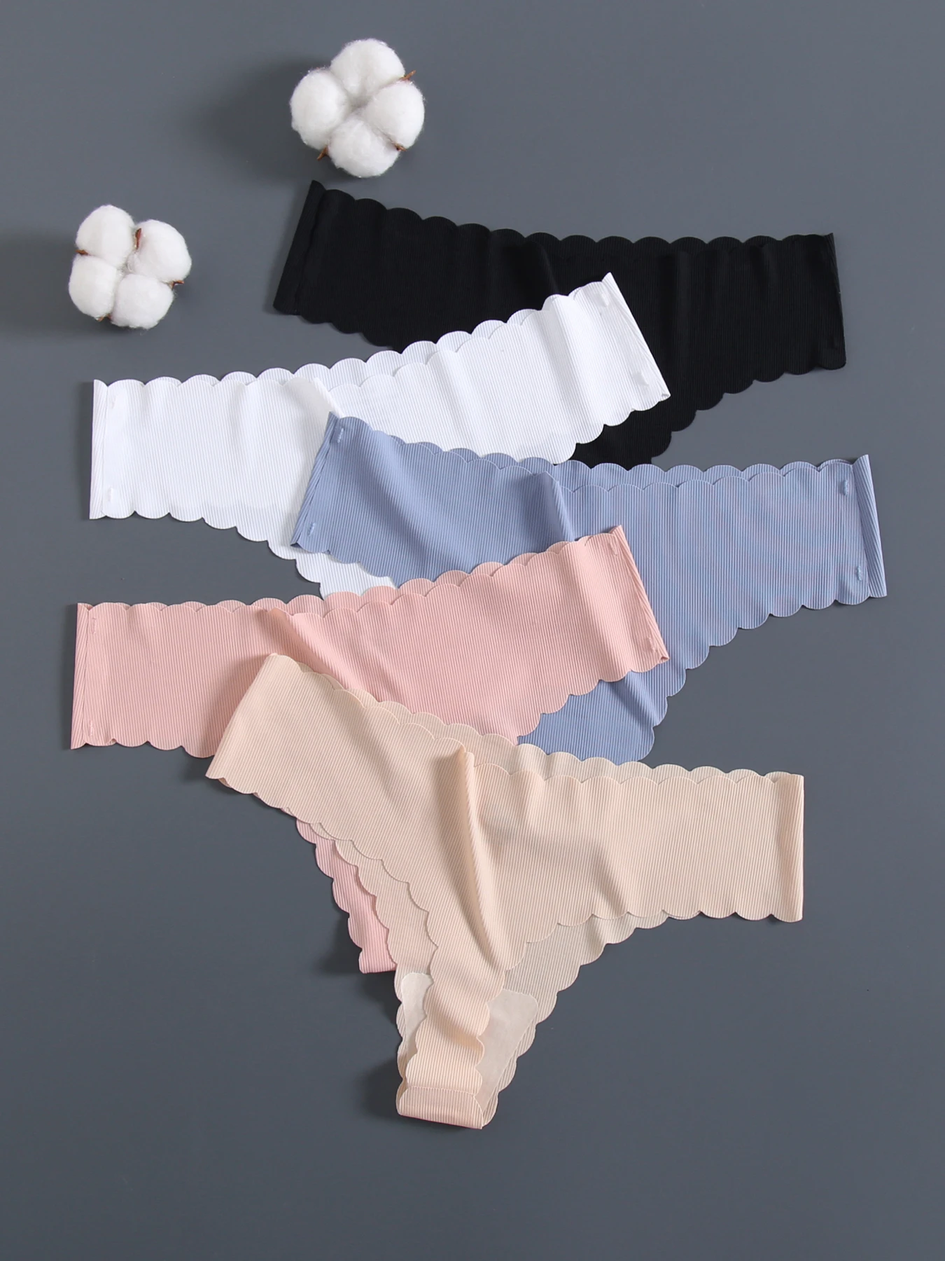 5 Pack Seamless Panties for Women Sexy Panties Underwear No Show Thong Lingerie for Women Ladies Thong Strings Women