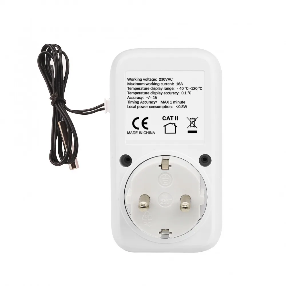 

Smart Thermostat Plug for Fish Tank with Digital LCD Display Touch Screen Temperature Regulation EU Socket -40℃ to 120℃