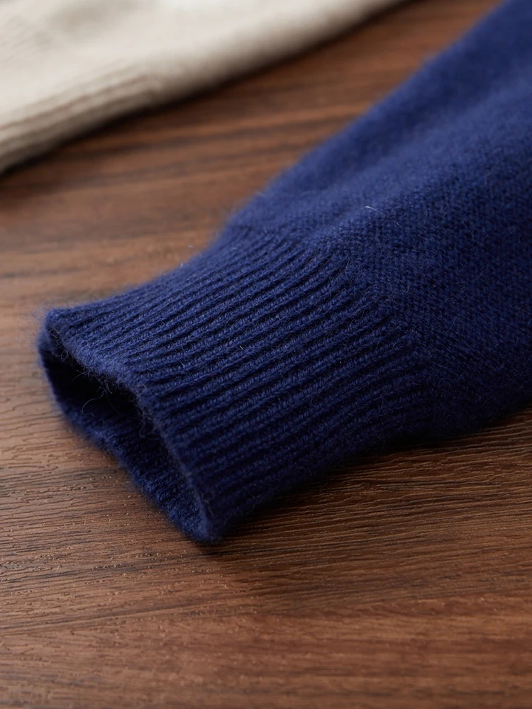 New Men's Sweater Pullover Autumn Winter 100% Cashmere Sweater O-Neck Casual Pullover Clothes Warm Fashion Inside Join Knitwear