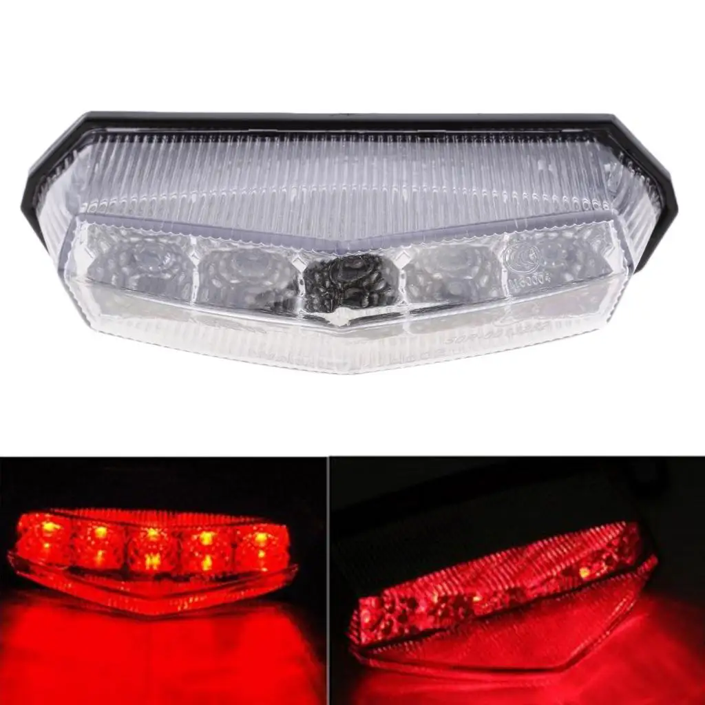 LED Integrated Motorcycle Brake Light Rear Running Turn Signal Lamp for Custom Bike Visibility
