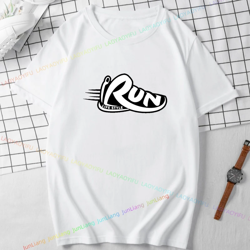 Run Men's Shirts Runer Short Sleeve Tee Running Shoes Funny Gifts Life Style Vintage Unisex Tops Streetwear Harajuku Man Clothes