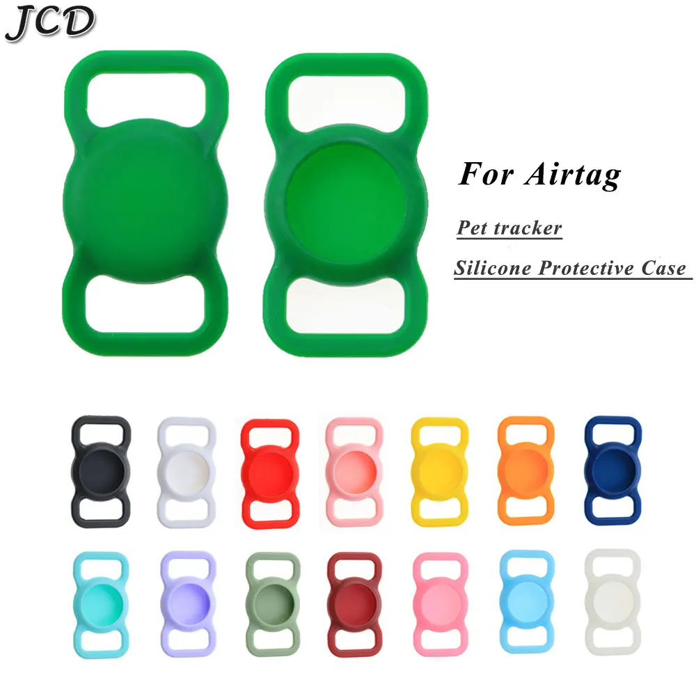 JCD Apple Airtags Case For Pet Silicone Protective Case GPS Finder Dog Cat Collar Loop For Locator Tracker Anti-lost