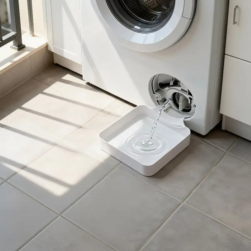1PCS Washing Machine Drainage Tray 3D Printing Drain Funnel Drip Tray Cleans Lint Filters Stops Floor Spills
