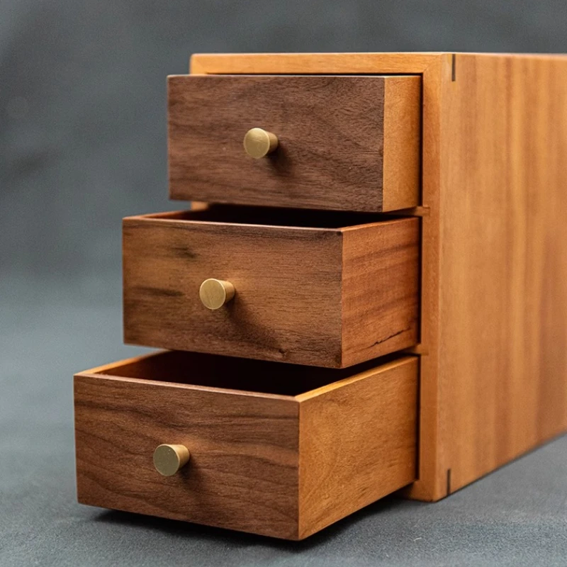 

Handcrafted Wooden Tea Set Storage Chest Compact Drawer Organizer for Accessories Jewelry Decorative Gift-Ready Box