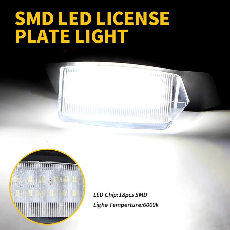 For Peugeot ION Citroen C-Crosser C-Zero Mitsubishi Outlander Eclipse Lancer Galant White LED Rear License Plate Lights No Error