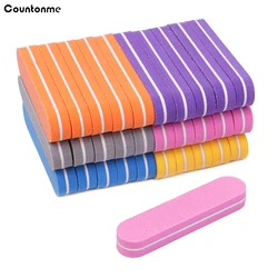 10Pcs Mini Nail File Buffer Block Sponge Colorful Nail Art File 90mm Straight  Sanding Polishing Grinding Nail Care Tools Set