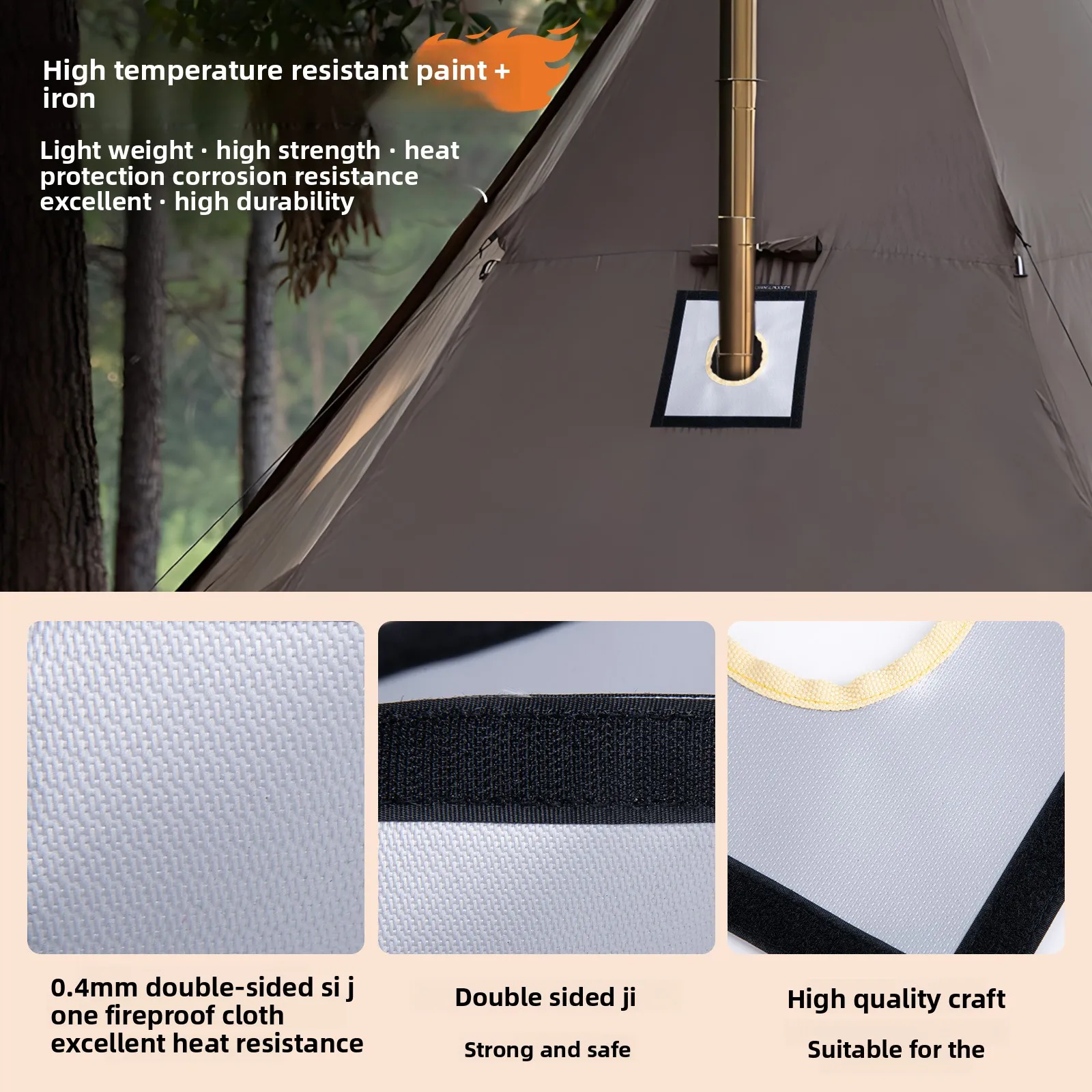 CHANGE MOORE Stove Chimney Pipe Cover Durable Flue Protector Anti Scalding Net for Heating Stove Hot Tent Stove Winter Heater