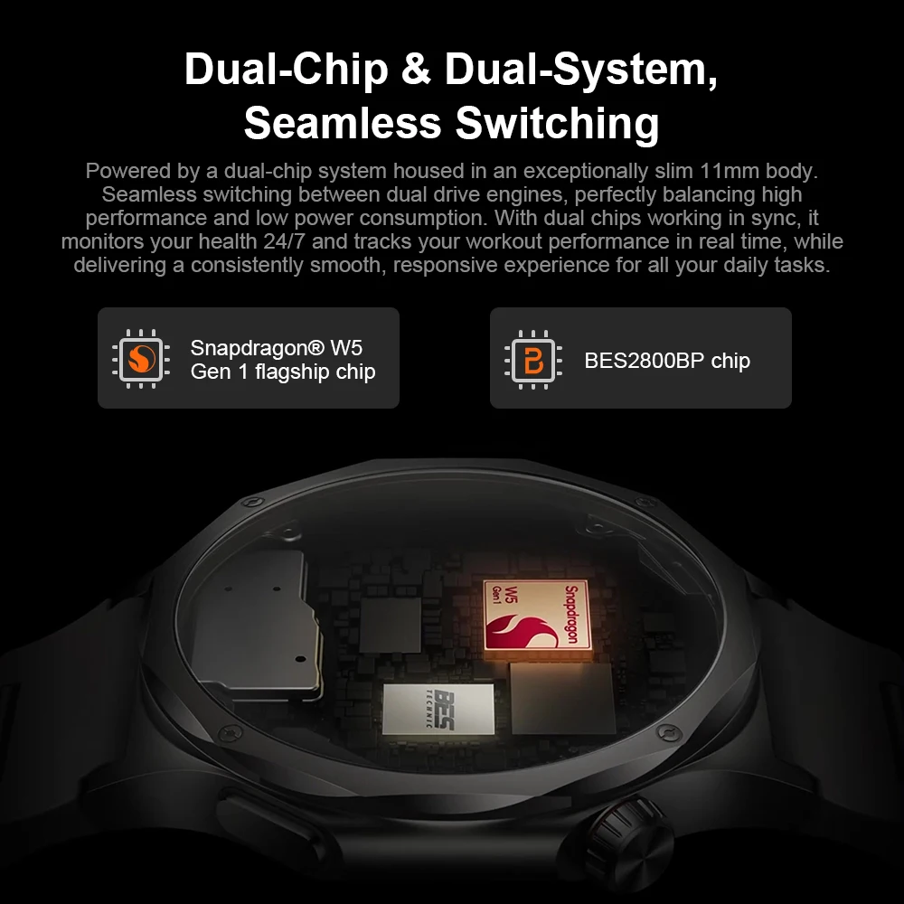 Versión para la UE del reloj inteligente OPPO Watch X3 con Wear OS by Google, monitorización del sueño, autonomía de 16 días, monitorización de la saturación de oxígeno en sangre (SpO2) e IP69; compatible con 3