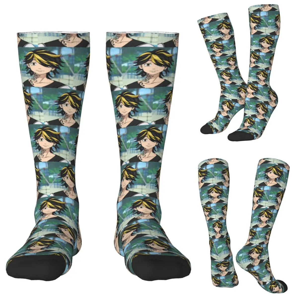 Anime Tokyo Revengers Kazutora Socks Harajuku Stockings All Season Long Socks Accessories for Man Woman Birthday Present