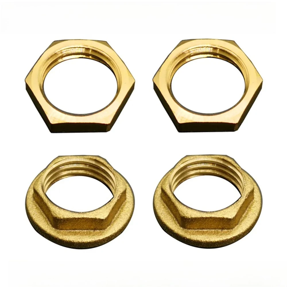 5Pcs Brass Hex Lock Nuts Pipe Fitting 1/8 1/4 3/8 1/2 3/4 1 Inch BSP Female Thread Hexagonal Shank Cap Copper Flange Nut