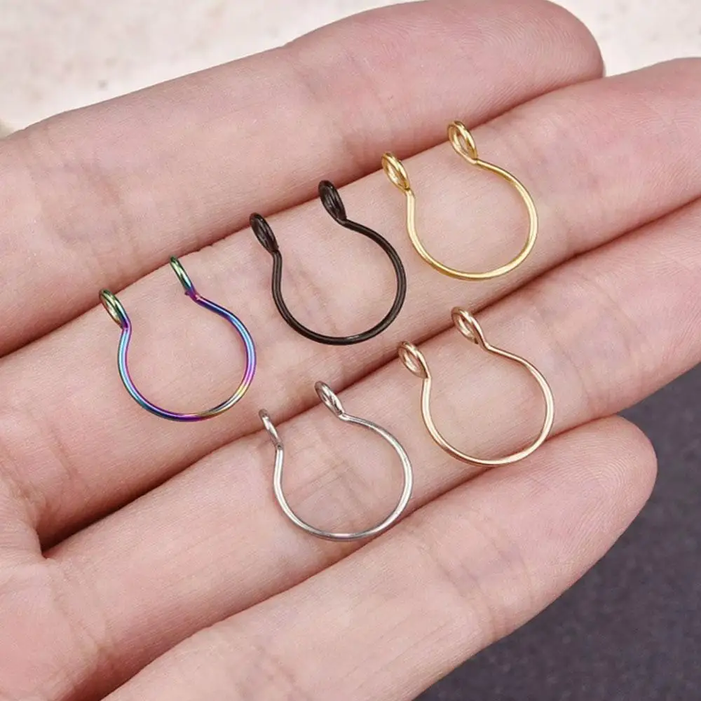 1/5pcs Set Horseshoe Fake Nose Ring Ear Stud False U Shaped False Septum Rings 316L Stainless Steel Fake Nose Piercing Jewelry