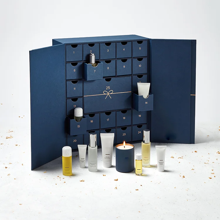 Factory Custom 12 24 25 Days Christmas Fidget Advent Calendar Box Luxury Ramadan Decorations Chocolate Jewelry Gift Box