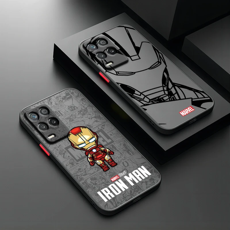 

Marvel Iron Man For OPPO Realme 11 20 9 9i 8i 8 7i 6S 6i 6 5i 5 Pro Plus Global TPU Frosted Translucent Phone Case