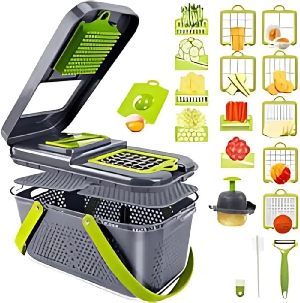 

22 in 1 Multifunctional Vegetable Chopper Onion Chopper Handle Food Grate Food Chopper Kitchen Vegetable Slicer Dicer Cut