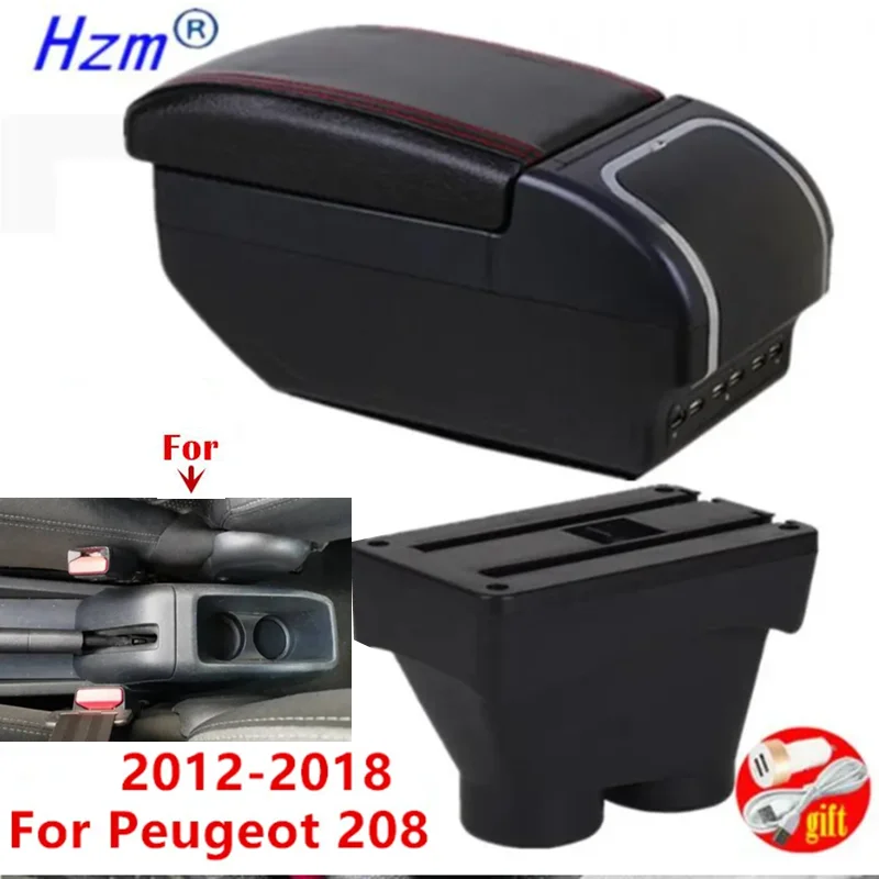 Für Peugeot 208 Armlehnenbox Für Peugeot 208 2012 2013 2014 2015 2016 2017 2018 Auto Armlehne Aufbewahrungsbox Nachrüstung Autozubehör