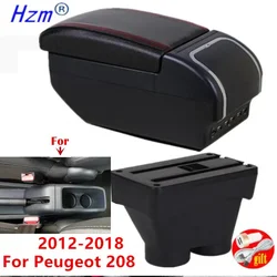 For Peugeot 208 Armrest box For Peugeot 208 2012 2013 2014 2015 2016 2017 2018 Car Armrest Storage box Retrofit Car accessories