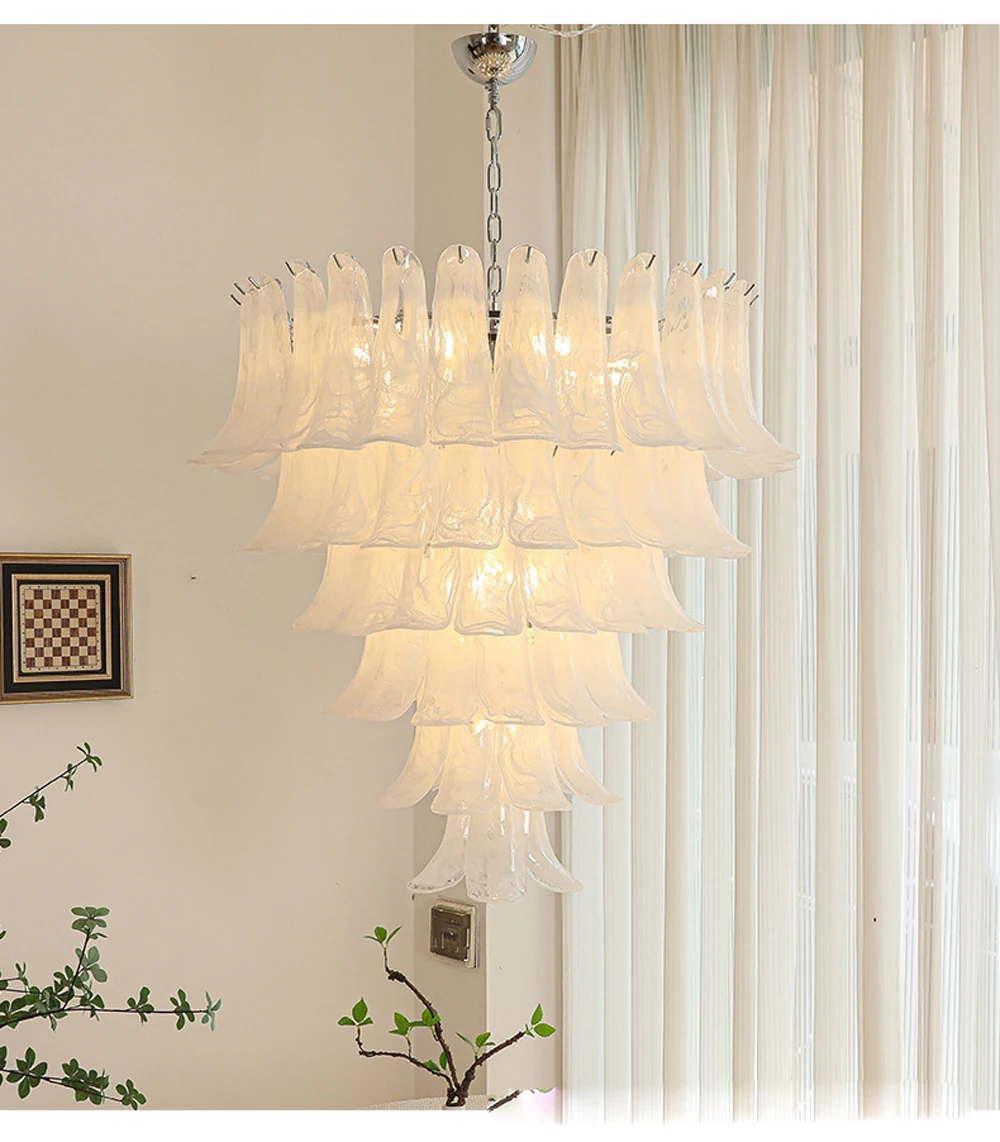 Art 4-6 Layer Snowwhite Glass Series E14 LED Dimmable