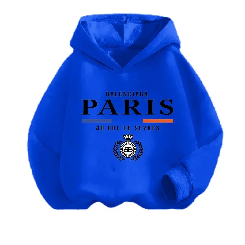 2024 New Kids hoodies Luxury Brand Paris Print Shirt Summer Boys Girls Clothes hoodie Kawaii Children Casual Tops