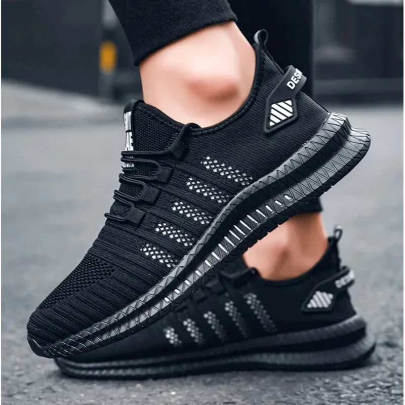 

2025 New Men's Shoes Lightweight Mesh Lace-up Sneakers Men Breathable Walking Casual Tennis Summer Fashion, Large Size