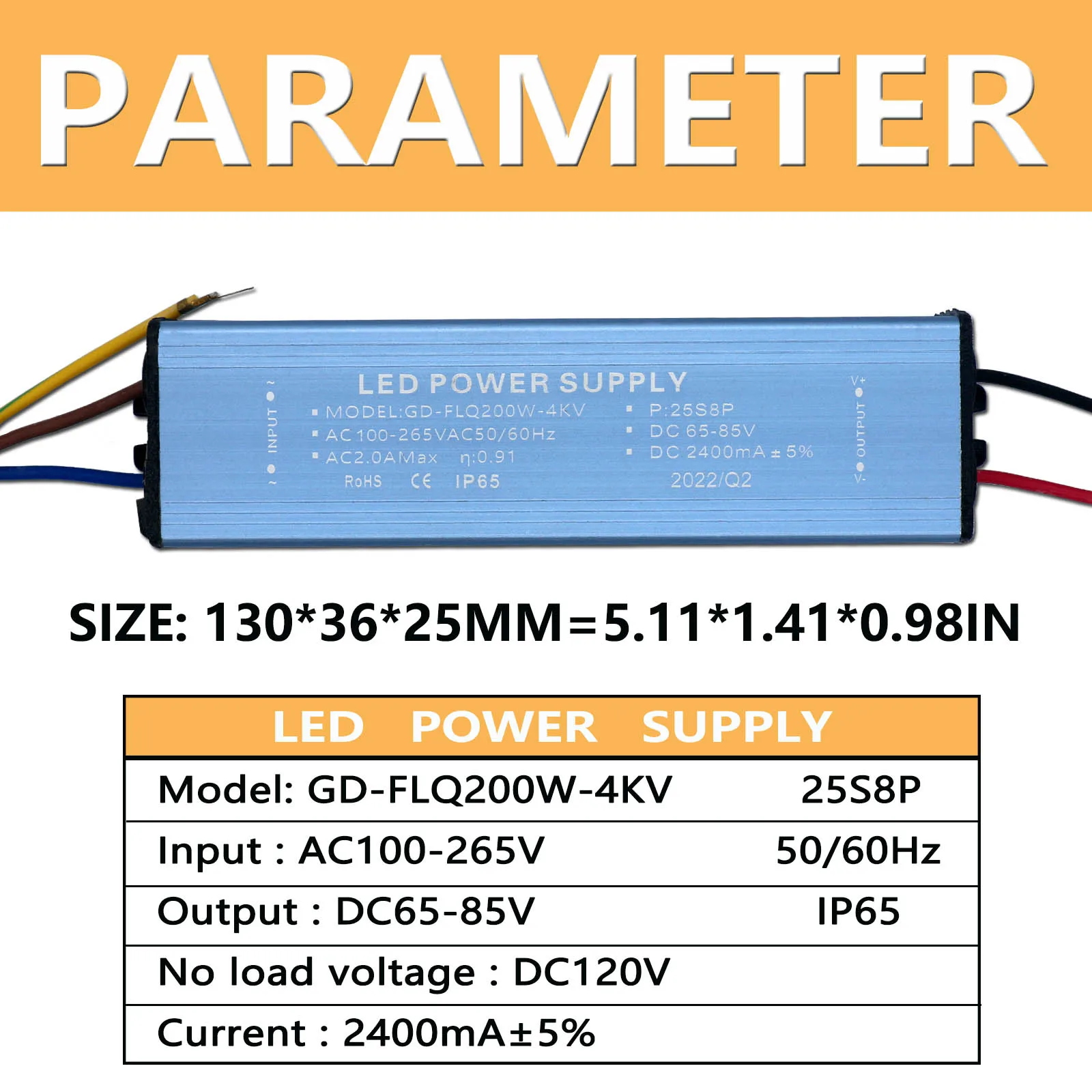 Driver LED AC100-265V 100W 150W 200W alimentatore trasformatore di illuminazione a corrente costante DC65-85V per proiettori