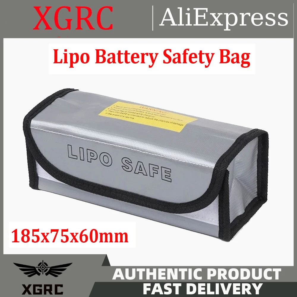 Lipo Battery Safety Bag 185x75x60mm Mini Waterproof Fireproof Explosion-Proof Portable Portable FPV Racing Freestyle Drones